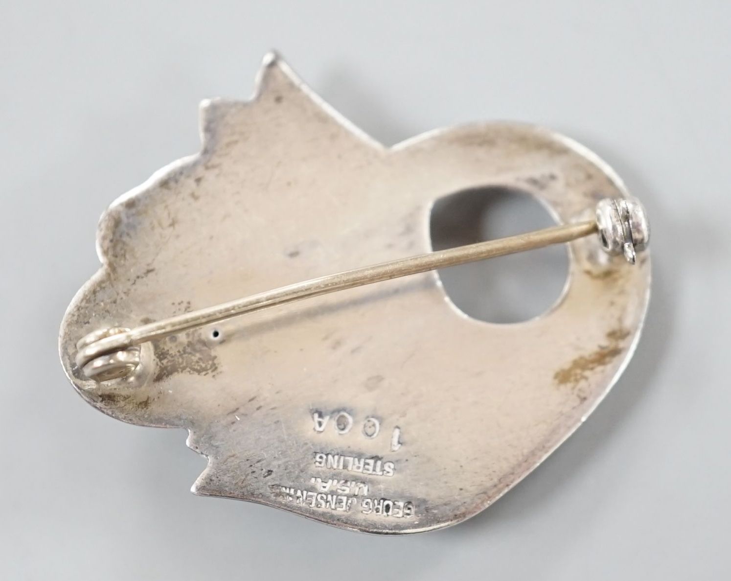 A Georg Jensen USA sterling tulip brooch, no.100A, 31mm.